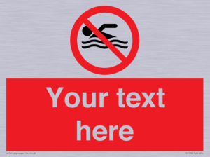 Custom No swimming prohibition Sign